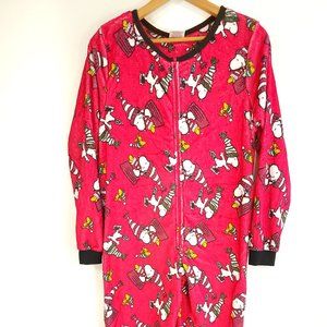 Peanuts Snoopy Pajamas Adult's Small Multicolor All Over Holiday Winter Print